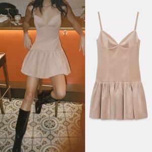 ZARA SHORT VOLUMINOUS STRAPPY DRESS